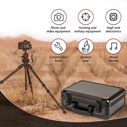 Matel Hard Case with Foam, 16" x12" x 6" Storage for camera,cameragear,tools,protective equipment/Customizable Pick & Pluck Foam - color: 16''