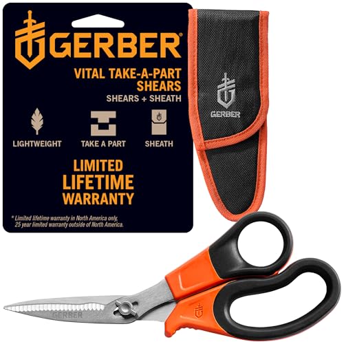 Gerber Vital Take-Apart Poultry Kitchen & Hunting Shears, Serrated, Orange