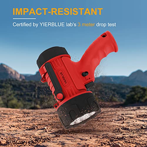 YIERBLUE Rechargeable Spotlight Flashlight with 2000,000 High Lumen LED - color: Red-Pro