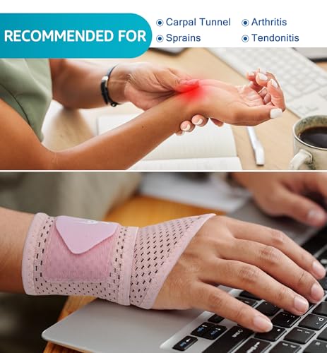 HiRui 2-Pack Ultra-Thin Mesh Wrist Wraps - Breathable, Adjustable Wrist Support for Workouts & Daily Use - Unisex Wrist Brace for Pain Relief, Tendonitis, Carpal Tunnel - One Size Fits All (Pink) - color: Pink