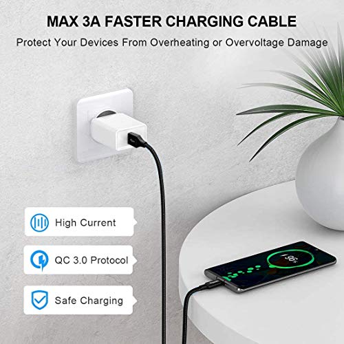 etguuds USB to USB C Cable 3ft, 2-Pack USB A to USB C Charger Cord Type C - color: Black