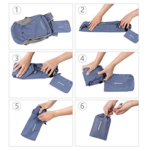 ZOMAKE Lightweight Packable Backpack, 18L Small Foldable Daypack for Hiking - color: Navy Blue, size: 18L