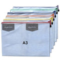 6pcs Mesh Zipper Pouch Bags, A3 17x12 Inches Large Reusable Plastic Zipper Pouches Bag for Organizing Office, File, School, Classroom, Cross Stitch Projects, Puzzle & Board Game Storage Bags - size: A3-6pcs