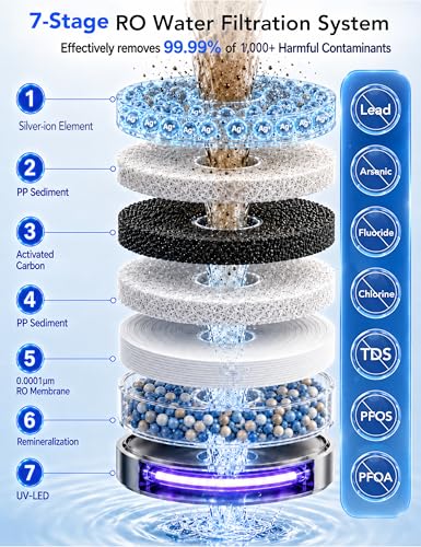 Leysern Countertop Reverse Osmosis Water Filter with UV, No Installation - style: Standard