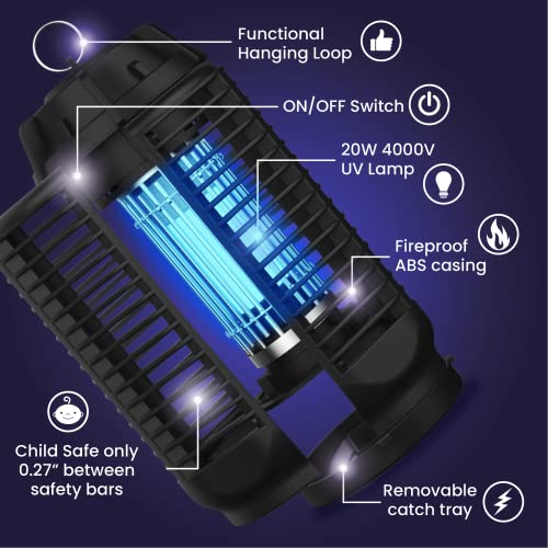 LiBa Bug Zapper Outdoor 4000V 20W, IPX4 Waterproof Insect Killer for Yard - color: Outdoor Bug Zapper