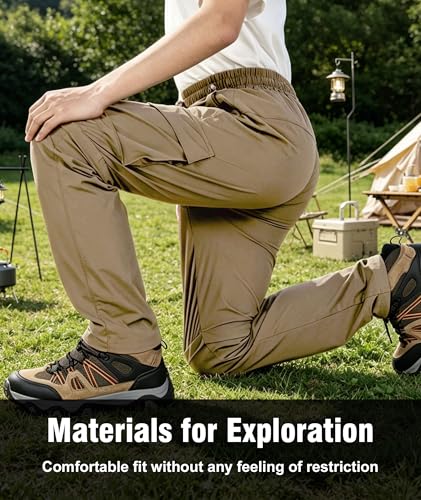 Kids Hiking Convertible Zip Off Pants Quick Dry Outdoor Nylon Pants Waterproof Stretchy with Zip Pockets 4-16Y - color: Brown, size: Medium