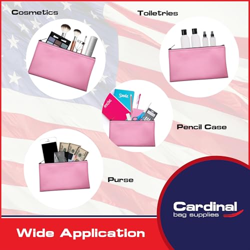 Multi-Purpose Zipper Bag, Pink, 11 x 6 Inch | Reusable, Travel Pouch, Lightweight, Makeup Organizer - color: Pink