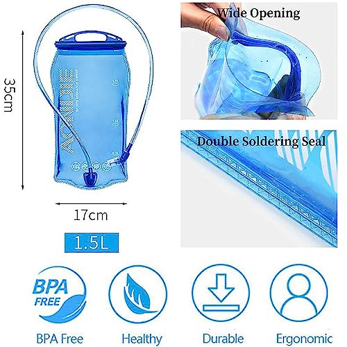 AONIJIE Hydration Bladder 1.5L Water Reservoir, Leakproof Water Storage Bladder Bag, BPA Free, Large Opening, for Hiking Camping Running - color: G2#1.5L Bladder