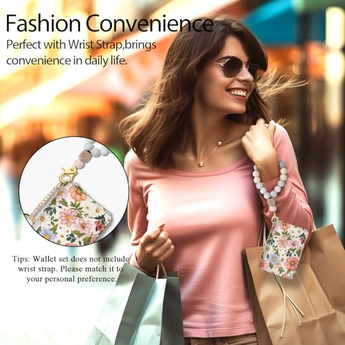 Yonlevres Credit Card Holder RFID Small Wallet Women Keychain Zipper - color: Floral