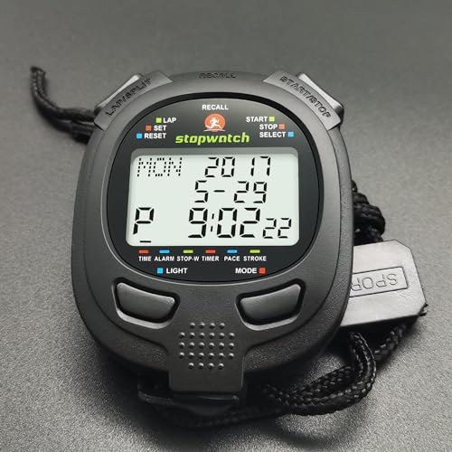 Digital Stopwatch Timer Stop Watch Stopwatch for Sports Competition - color: 400 Lap-backlight - Plastic