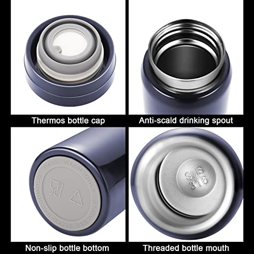 10oz Mini Water Bottle Stainless Steel Thermos Small Flask - Insulated Vacuum, Leak Proof, Keeps Drinks Hot/Cold - Ideal for Coffee, Tea, Water - Blue - color: Blue, size: 9.5 Ounces