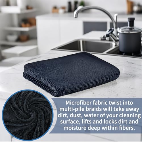 3 PCS Shiny Bath Drying Towel, Super Absorbent Bath Drying Towels Microfiber Cleaning Cloths for Shower Cars House Kitchen Camping, 15.75 x 11.8 Inch