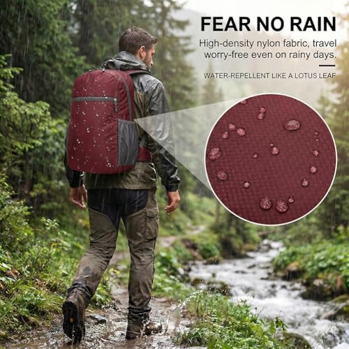 Ultra Lightweight Hiking Packable Backpack 20L, Waterproof Foldable Daypack Backpacks for Men Women Travel Camping, Purple - color: Purple