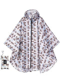 Unisex Hooded Rain Poncho, Waterproof Raincoat Jacket with pocket for Adult, Rain Coat for Outdoor Activities - color: Geometric Square