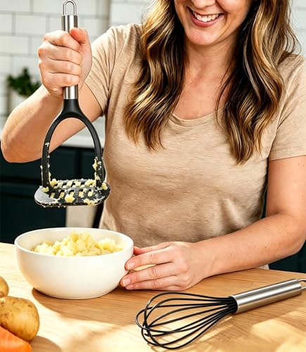 Large Silicone Cooking Utensils Set, 10Pcs Nonstick Kitchen Utensil Set with Stainless Steel Handle, BPA Free Spatula Set with Turners Spoon Ladle Skimmer(Black/Silver) - color: Black/Silver
