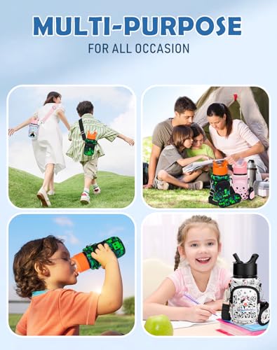 Miss Adola Kids Water Bottle Carrier, 10-18 Oz - color: Green World