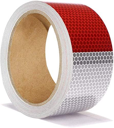 ONTWIE Reflective Tape, 2 Inch x 30ft Reflective Tape Outdoor Waterproof - color: Red/White