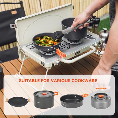 Portable Camping stove 2-Burner - color: Off-white