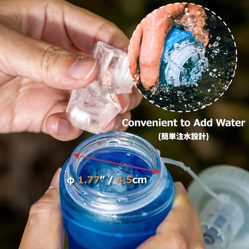 Azarxis TPU Soft Flask Collapsible Water Bottles BPA-Free 250ml 350ml 500ml for Hydration Vest Pack Running Hiking Cycling Climbing - color: 500ml - 1 Pack