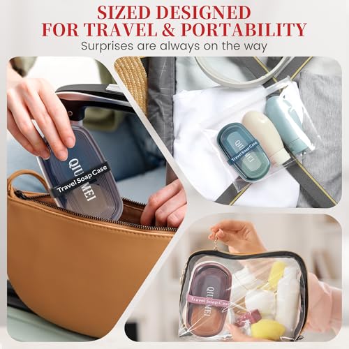 Shampoo Bar Holder and Soap Case | Leakproof Travel Container with Lid & Drain Tray | Includes Silicone Strap and Mesh Soap Bag | for Bathroom, Shower, Camping, Gym Travel (Red, Large) - color: Red Style A-large