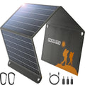 GOODaaa 30W Portable Solar Panel with Three Outputs, USB QC 3.0 Fast Charging Foldable Solar Charger, IP65 Waterproof Panels for Outdoor, Dual USB & One DC Charger for Phones, Tablet, Power Station - size: 30W