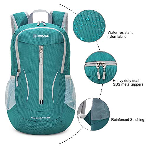 ZOMAKE Lightweight Packable Backpack 25L, Foldable Hiking Daypack - color: Army Green, size: 25L