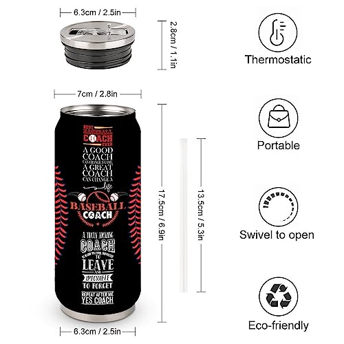 17 Oz Stainless Steel Baseball Coach Travel Tumbler, 500ml/17oz - color: Baseball Coach