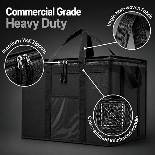 NZ home PRO Large Insulated Food Delivery Bag (2XL, Gray, 1 Pack) - color: Gray, size: 2XL (PRO)