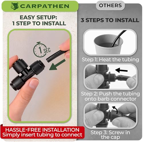 1/4" Connectors With On/Off Valve for Quick Connect Drip System | 5 x 1/4 to 1/4" Valve Couplers for Drip Irrigation System, Leak Free ON/OFF Connectors for 1/4" Irrigation Tubing