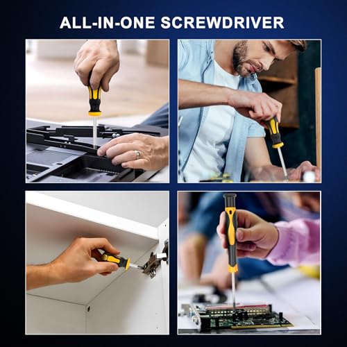 Magnetic Screwdriver Set with Case, All-in-One Repair Tool Kit for Everyday Home Fixes, Furniture Assembly & Electronics Repair, Precision Screwdrivers, Bits & Flexible Shaft