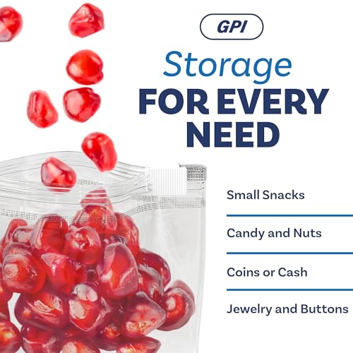 100 Count - Slider Zip Food Storage Snack Bags, 4" x 3" 2 Mil Small, Strong & Durable For Nuts, Candy, Snacks, Seeds, Jewelry & More. GPI - size: 4" X 3"