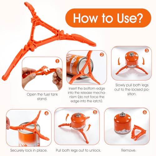 Foldable Fuel Canister Stand, ABS, Fits Most Camping Stove Canisters