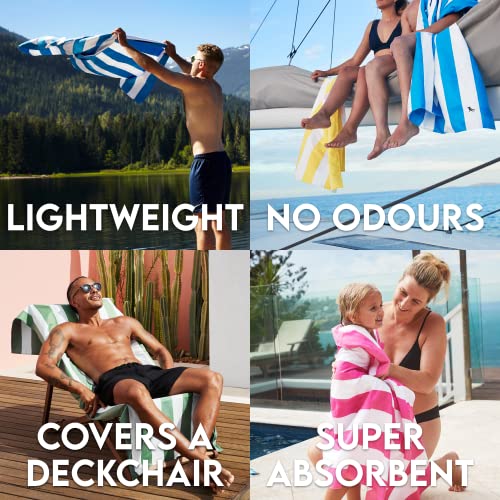 Dock & Bay Beach Towel - Quick Dry, Sand Free - Compact, Lightweight - 100% Recycled - Includes Bag - Cabana - Cancun Green - Large (160x90cm, 63x35) - color: Cabana - Cancun Green, size: Large (160x90cm, 63x35")
