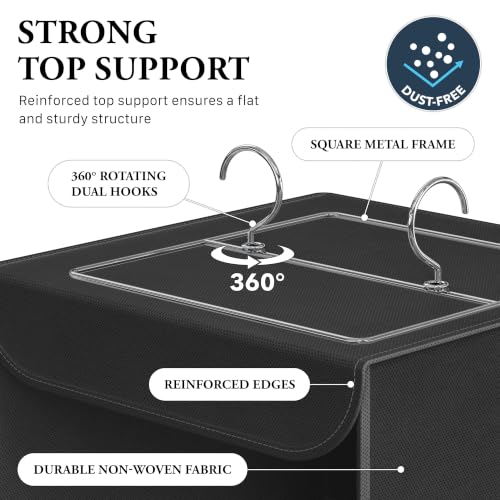 Simple Houseware 3 Shelf Hanging Closet Organizer, Black - color: Black