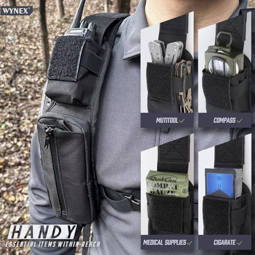 WYNEX Molle Backpack Shoulder Strap Pouches of Water Bottle Pouch Version | Tactical Accessories Backpack Strap Pouch Water Bottle Carrier Holder Molle Accessories for Backpacks - color: Black