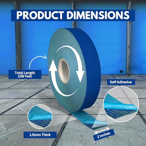 DuraMark RPT-750 Reflective Pavement Marking Tape, Blue, 2 in x 108 ft | Permanent rubber base bonds to asphalt and concrete; glass-bead reflectivity improves low-light visibility. - color: Blue, size: 2 Inch x 108 Ft