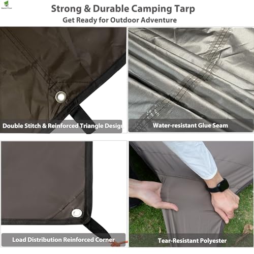 GEERTOP 17 x 10 ft Camping Tarp, Waterproof Rain Fly - color: Pine Cone Brown