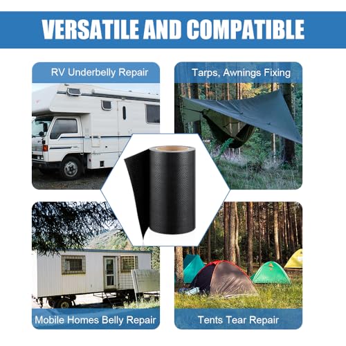 Ramkle RV Underbelly Tape, 7.87" x 50' RV Underbelly Material, Waterproof Tape with Permanent Sealing Adhesive for RV, Camper Travel Trailer, Mobile Home, Tear Repair Patch - style: 7.87 Inches x 50 Feet