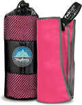 Youphoria Microfiber Travel Towel Fast Drying Lightweight - Quick Dry Towel for Camping, Beach, Backpacking, Hiking & Sport - color: Ruby/Gray, style: 12" x 24" (X-Small)