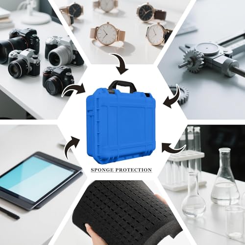 Relaxweex 11.3 x 8.7 x 4.2 Inch Hard Case, Grid Shell, Blue - color: Blue, size: 11.3 x 8.7 x 4.2 Inch, style: Grid Shell
