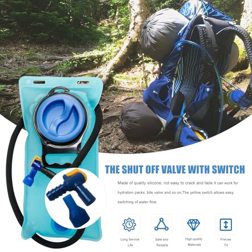 [2025 New] 8-Pack Bite Valve Replacement with 90 Degree Silicone Mouthpiece for Camelbak – Self-Sealing Design with ON/Off Shut Off Valve for Easy Water Flow Control
