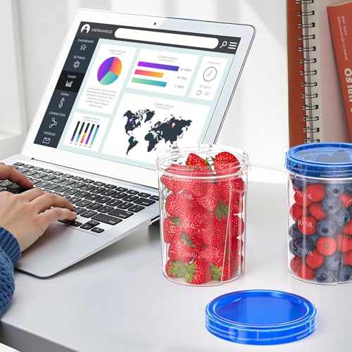 6 Pack-32 OZ Freezer Storage Containers, Round Plastic Containers with Twist Top Lids, BPA Free Food Storage Containers, Leakproof Meal Prep Containers Microwave/Dishwasher Safe - color: 6P-32 OZ