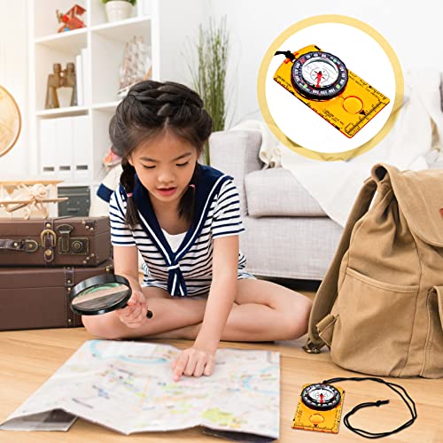 Orienteering Compass Hiking Compass Outdoor Navigation Survival Compass Waterproof Map Reading Backpacking Compass Kids Camping Gear for Women Men Gifts, 4 Colors