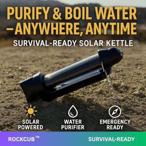 Solar Kettle –16.9 Fl Oz. Portable Solar Water Heater for Outdoor Camping, Hiking, Emergency Boiling, Survival Gear, Eco-Friendly Solar Powered Thermos Bottle - size: 16.90 Fl Oz.