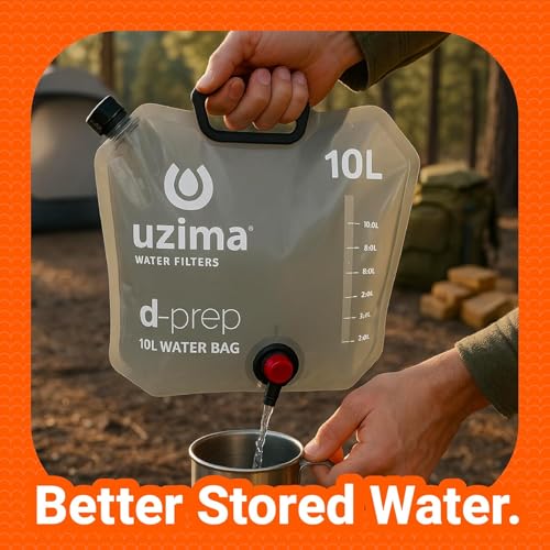 Uzima D-Prep 10L Water Bag, Collapsible Emergency Water Storage Container