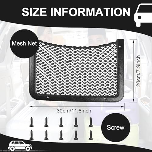 Frienda 4 Pcs Bungee Net Pocket Framed Mesh Car Boat RV,12 X 8 Inch - size: 12 x 8 Inch