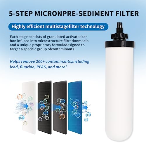 2 Pack 7'' ceramic water filter Candle with Activated Carbon - style: 7inch-2