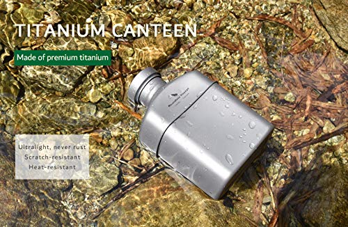 Boundless Voyage Titanium Military Canteen Outdoor Camping Hiking Water Bottle Mess Kit (Ti15158A (No cups))