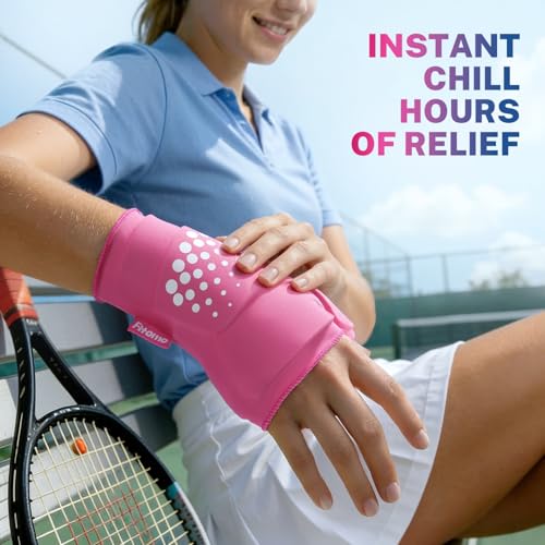 Thumb & Wrist Ice Pack Wrap, Long-Lasting Cold Compression for Recovery - size: S/M, style: Pink