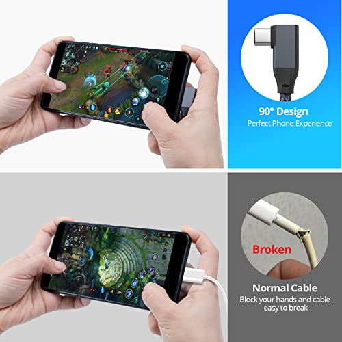 6 inch USB C to USB C Cable Right Angle, 0.5ft Short USB-C Cable 90 Degree | 100W USBC 3.2 Gen2x2 20Gbps 4K Video, Type C to C Charging Cord for iPhone 17 16 Pro Max iPad MacBook Galaxy S26/S25 - color: Gray, size: 0.5FT